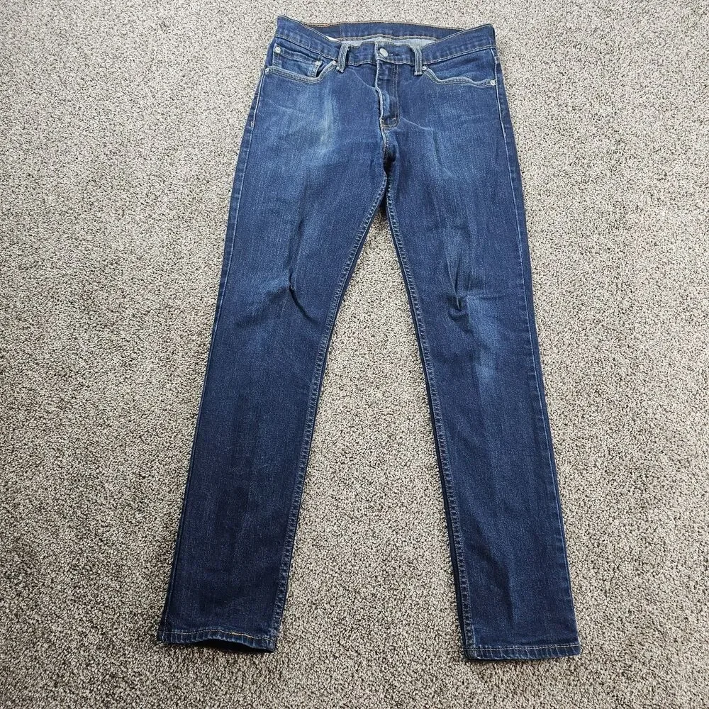Levis 511 Jeans Mens 31x30 Blue Skinny Slim Tapered Stretch Flex Distress Faded